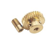 CYFANG Juego de engranajes helicoidales de cobre de 1 m, 1 módulo, engranaje de turbina de 20 dientes, eje helicoidal, relación de transmisión 1:20, autoblocante cilíndricos(5mm gear 5mm rod bore)