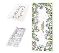 CYFUN DESIGN Juego de troqueles y sellos para marco de flores en relieve para hacer tarjetas, plantilla de corte de metal, plantillas de coraje, palabras, frases, sellos transparentes, bricolaje,