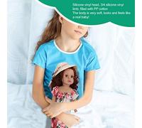 Cygmophing 19 Pulgadas Reborn Baby Doll Sombrero de Pelo Rizado Bebés Renacimiento Niña Adorable Juguete para Regalo Infantil (Q18-525)