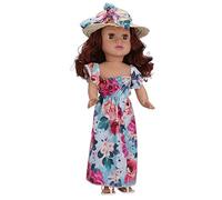 Cygmophing 19 Pulgadas Reborn Baby Doll Sombrero de Pelo Rizado Bebés Renacimiento Niña Adorable Juguete para Regalo Infantil (Q18-528)