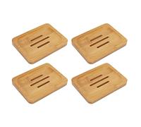 Cygmophing 4 jaboneras de bambú, Fuerte Resistencia al Agua, Soporte de jabón Resistente y Elegante para el hogar, baño, salón de Belleza