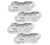 Cygmophing 4 pares de piezas de conector de eslabón perdido de cadena de 11 velocidades de bicicleta de acero accesorio de ciclismo (Plata)