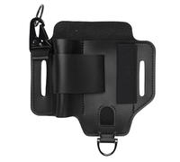 Cygmophing Funda Multiherramienta de Cuero Multifuncional portátil Bolsa de Herramientas de Cuero Organizador para Acampar Actividades al Aire (Negra)