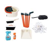 Cygmophing Juego de limpieza para niños, escoba desmontable, fregona, plumero, recogedor, cepillo, juguete, productos de limpieza para el hogar para niños pequeños