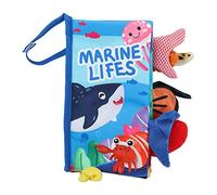Cygmophing Libro educativo 3D con diseño de animales con tacto suave y crepitante para bebés (océano)