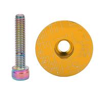 Cygmophing - Tapa superior de casco de bicicleta de aleación de aluminio, varilla de casco de bicicleta de montaña, tapa superior con pernos (amarillo)