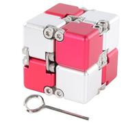 Cygmophing TDAH DIY Rompecabezas Infinito Juguete Adulto aleación portátil Divertido Alivio de la ansiedad y el estrés Flip Puzzle Bloque de Juguete (Roja y Plateada)