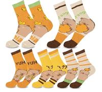 CYGMRFH Calcetines De Dibujos Animados Capybara, 5 Par/Set De Dibujos Animados Capybara,De Dibujos Animados De Algodón,Regalo Para Amantes De Los Cerdos De Agua, Para Niños y Niñas