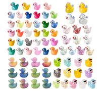 CYGMRFH Pato Mini Luminoso, 75 Piezas Set Ornamentos Patos 3D en Resina, Bonitos para Decoración de Tarta, Acuario, Casa de Muñecas, DIY Jardín de Hadas & Paisajismo (-A)
