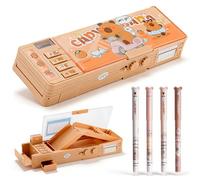 CYGMRFH Pop Up Estuche Capybara Multifuncional con Pens, Estuche para lápices con Cerradura de combinación, Capibara Caja de papelería Organizador de Artículos de Papelería para Niñas y Niños
