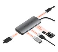 CYGNETT Unite PocketMate Hub USB-C - Negro (CY3317HUBC2), puerto de paso USB-C PD 100W, 2 puertos USB-A 3.0 y HDMI 4K, transferencia de datos de alta velocidad,