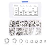 CYH 360 Piezas Kit de Arandelas Plana de Acero Inoxidable, 8 Tamaños M2 M2.5 M3 M4 M5 M6 M8 M10 Arandela de Metal para Hogar Automotriz con Caja de Almacenamiento