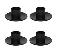 CYH 4 Piezas Candelabros de Metal, Portavelas Negro Retro, Soporte para Velas, Candelero Redondo Candelabro Vintage para Hogar Bodas Eventos Fiestas Cenas Cumpleaños Navideña Decoración de Mesa