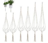 CYH 6 Piezas Macetero Colgante de Macramé para Interior y Exterior - Macramé Perchas de Plantas - Colgador para Plantas - para Plantas Colgantes Jardín Decoraciones de Balcon Pared