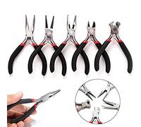 CYH - Kit de 5 Pinzas para Creación de Joyas: Boquilla Fina, Redonda, Curvada, Plana y Cortaalambres