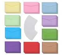 CYH Mini Sobres, 50 Piezas Sobres de Colores de Papel Kraft avec 50 Piezas Tarjeta en Blanco, Multicolor Pequeño Sobre para Materiales de Regalo de Bodas y Fiestas de Cumpleaños