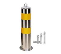 CYHTYM Barrera de Aparcamiento Poste de bolardo Seguridad Acero Inoxidable con Anillo Colgante Cadena Hierro, Garaje, Barrera estacionamiento, 4 Pernos Anclaje para áreas sensibles al tráfico