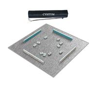 CYHTYM Estera Cuadrada de Mahjong con Bolsa de Transporte, Estera de Mesa de Juego de Neopreno con vibración Antideslizante y reducción de Ruido(Light Gray,80X80CM/31.5x31.5)