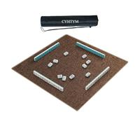 CYHTYM Estera Cuadrada de Mahjong con Bolsa de Transporte, Estera de Mesa de Juego de Neopreno con vibración Antideslizante y reducción de Ruido(Coffee,60X60CM/23.6x23.6)