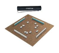 CYHTYM Estera Cuadrada de Mahjong con Bolsa de Transporte, Estera de Mesa de Juego de Neopreno con vibración Antideslizante y reducción de Ruido(Deep Khaki,70X70CM/27.5x27.5)