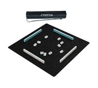 CYHTYM Estera Cuadrada de Mahjong con Bolsa de Transporte, Estera de Mesa de Juego de Neopreno con vibración Antideslizante y reducción de Ruido(Black,100X100CM/39.3X39.3)