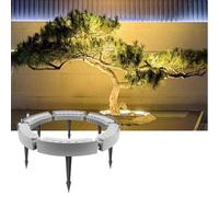 CYHTYM Foco circular para árboles de jardín exterior, 24 V CC, 12 W, para palmeras, iluminación inalámbrica expandible e interconectada.(Warm Light Lamp,6 SETS)