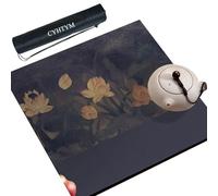 CYHTYM Gran Estera Gruesa de Mahjong con patrón de Loto, Adecuada para el póker, Jugar Cartas y tableros de ajedrez(Purple1,140cm/55.1")