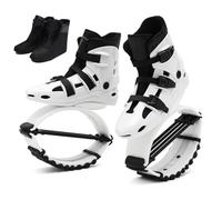 CYHTYM Jumps Botas Zapatos Zapatos Canguro Que Rebotan 4T Primavera, Botas Lunares De Entrenamiento Físico Empalmadas En White Y Negro, Comodidad Ajustable(L(36-38))