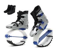 CYHTYM Jumps Botas Zapatos Zapatos de Canguro para rebotar Fitness, Botas Lunares para Interiores y Exteriores para Adultos Adolescentes, Ejercicio aeróbico, Hebilla Ajustable(Silver Blue,XL(39-41))