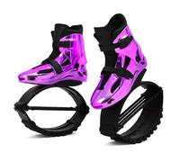 CYHTYM Jumps Botas Zapatos Zapatos para rebotar, Botas de Canguro, galvanoplastia Color 4T, Luna Entrenamiento físico Profesional Primavera, estanqueidad Ajustable(Black Purple,L(36-38))