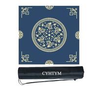 CYHTYM La Almohadilla de Mahjong de patrón Chino Azul Loong, con Fondo Antideslizante y Bolsa de Almacenamiento, Adecuada para Juegos de póker, Tablero de ajedrez y Mesa(Blue2,85cm/33.4")