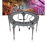 CYHTYM Luz De Árbol Anillo 7 Colores DC24V 12W IP65 Proyector Paisaje Exterior Impermeable, Cambio Color Automático, Enclavamiento Expandible(5 SETS)