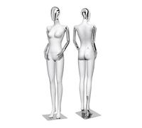 CYHTYM Maniqui Maniquíes Femeninos de Cuerpo Completo para exhibición al por Menor, 72,83 Pulgadas, con Cabeza y Brazo giratorios y Base metálica.(Silver)