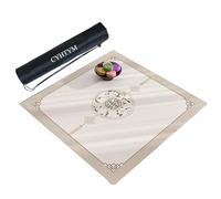 CYHTYM Nuevo tapete de Mahjong Suave de PU de Estilo Chino, Viene con una Bolsa de Almacenamiento Negra para facilitar su Transporte.(Beige,60CM/23.6")