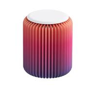 CYHTYM Taburete Plegable de Papel Taburete de Papel Plegable Creativo con cojín de PU Desmontable, Taburete telescópico de acordeón Rosa Degradado(32x30cm/12.6x11.8)