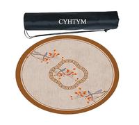 CYHTYM Tapete Circular de Mahjong con Bolsa de Almacenamiento, Apto para mesas de Comedor, mesas de Mahjong automáticas(Brown1,100CM/39.3")