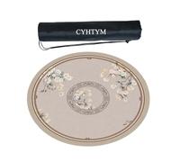 CYHTYM Tapete Circular de Mahjong con Bolsa de Almacenamiento, tapete de Mesa de Comedor de Estilo Chino(Brown1,100CM/39.3")
