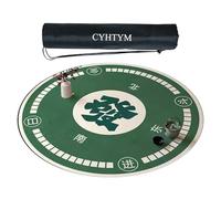 CYHTYM Tapete Circular Verde para Mahjong, Antideslizante, con reducción de Ruido y Aislante del Calor.(60CM/23.6")