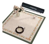 CYHTYM Tapete Cuadrado de Cuero para Mahjong, Impermeable, Aislante del Calor, antirruido y Antideslizante.(Beige,140cm/55.1")