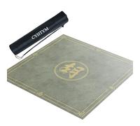 CYHTYM Tapete de Mahjong con Bolsa de Almacenamiento, tapete de Cuero Aislante del Calor y Reductor de Ruido.(Gray1,90CM/35.4")