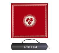 CYHTYM Tapete de Mahjong con Bolsa de Transporte Negra, Antideslizante y con reducción de Ruido para póker, Cartas y Tablero.(Red,100CM/39.3")