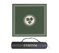 CYHTYM Tapete de Mahjong con Bolsa de Transporte Negra, Antideslizante y con reducción de Ruido para póker, Cartas y Tablero.(Green,120cm/47.2")