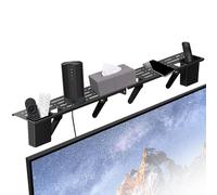 Cyiecweu 2 Piezas Superior Pantalla de TV Estante, Estante Superior de Pantalla Ajustable, Estantería de Monitor, Aplicar para Cables, Cajas Multimedia, Consolas de Juegos, Mandos a Distancia, Negro