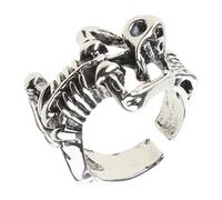 CYILPR Anillos abiertos de plata punk vintage para hombres y mujeres, anillos ajustables, anillos hippie, anillos góticos geniales, anillos de calavera de esqueleto, Metal