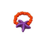 CYILPR Anillos de perlas de estrella de mar, anillos de cuentas de arroz coloridos hechos a mano, anillos apilables para niñas y mujeres, Resina