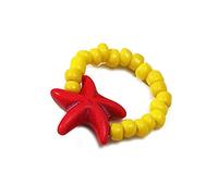 CYILPR Anillos de perlas de estrella de mar, anillos de cuentas de arroz coloridos hechos a mano, anillos apilables para niñas y mujeres, Resina