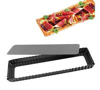 Cyimi Molde rectangular antiadherente de 14 pulgadas con fondo extraíble para tartas, utensilios para hornear quiche, pasteles de queso, postres