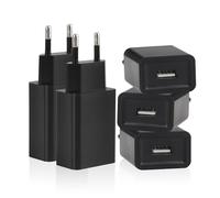 CYIOU 5-Pack Cargador USB 5V 1A Enchufe USB 5W Cabezal Cargador USB para Teléfonos Móviles Auriculares Bluetooth Relojes Inteligentes Otros Dispositivos con Interfaz USB (Negro)