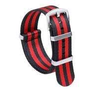 CYJAZNHH Correas de nylon trenzadas para hombre/mujer, Correa de nailon for reloj, pulsera deportiva de repuesto de 18mm, 20mm y 22mm, pulsera deportiva de liberación rápida(Black Red,18mm)