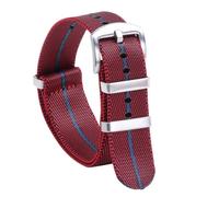 CYJAZNHH Correas de nylon trenzadas para hombre/mujer, Correa de nailon for reloj, pulsera deportiva de repuesto de 18mm, 20mm y 22mm, pulsera deportiva de liberación rápida(Red Blue,20mm)